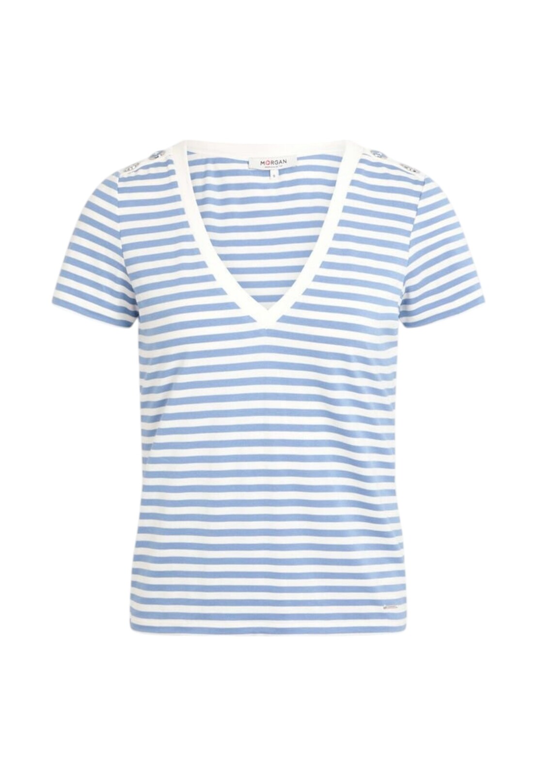 Pruhované tričko s výstrihom do V