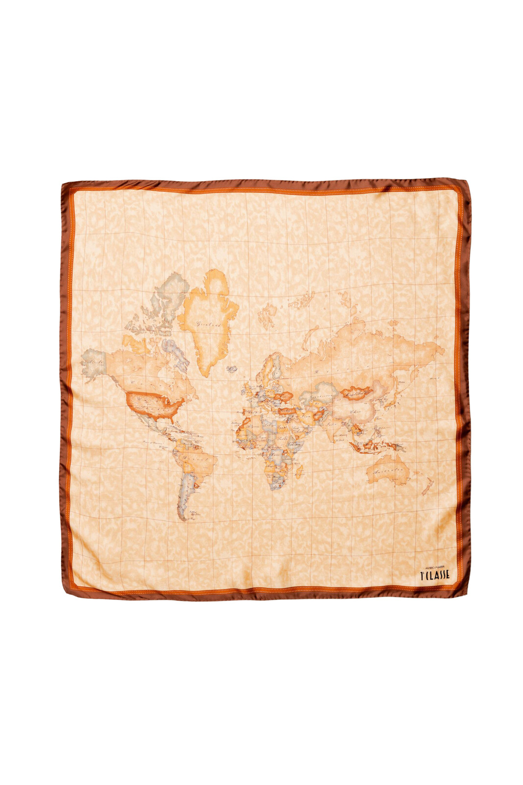 Hodvábna šatka s mapovým vzorom