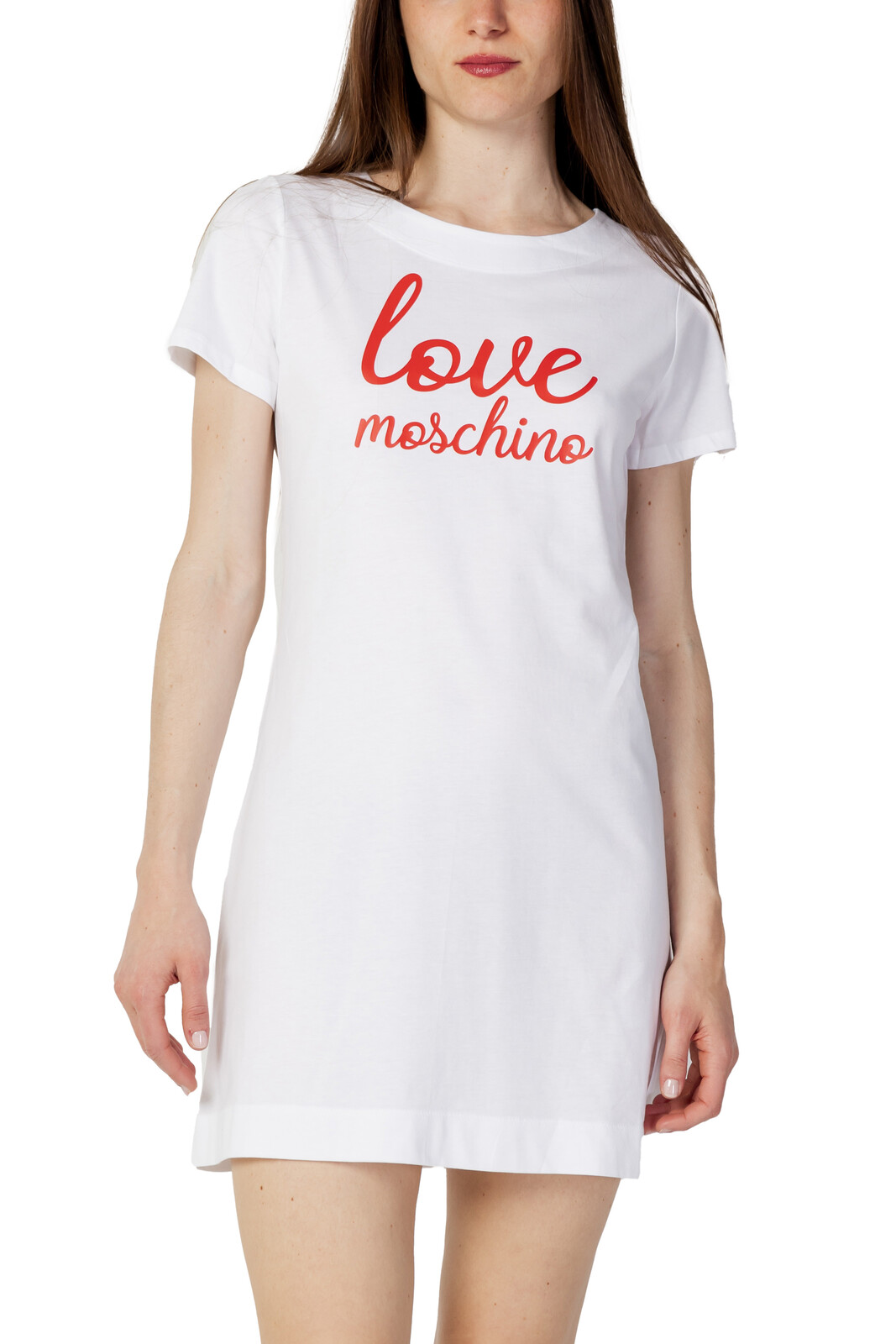 Love Moschino biele šaty s potlačou