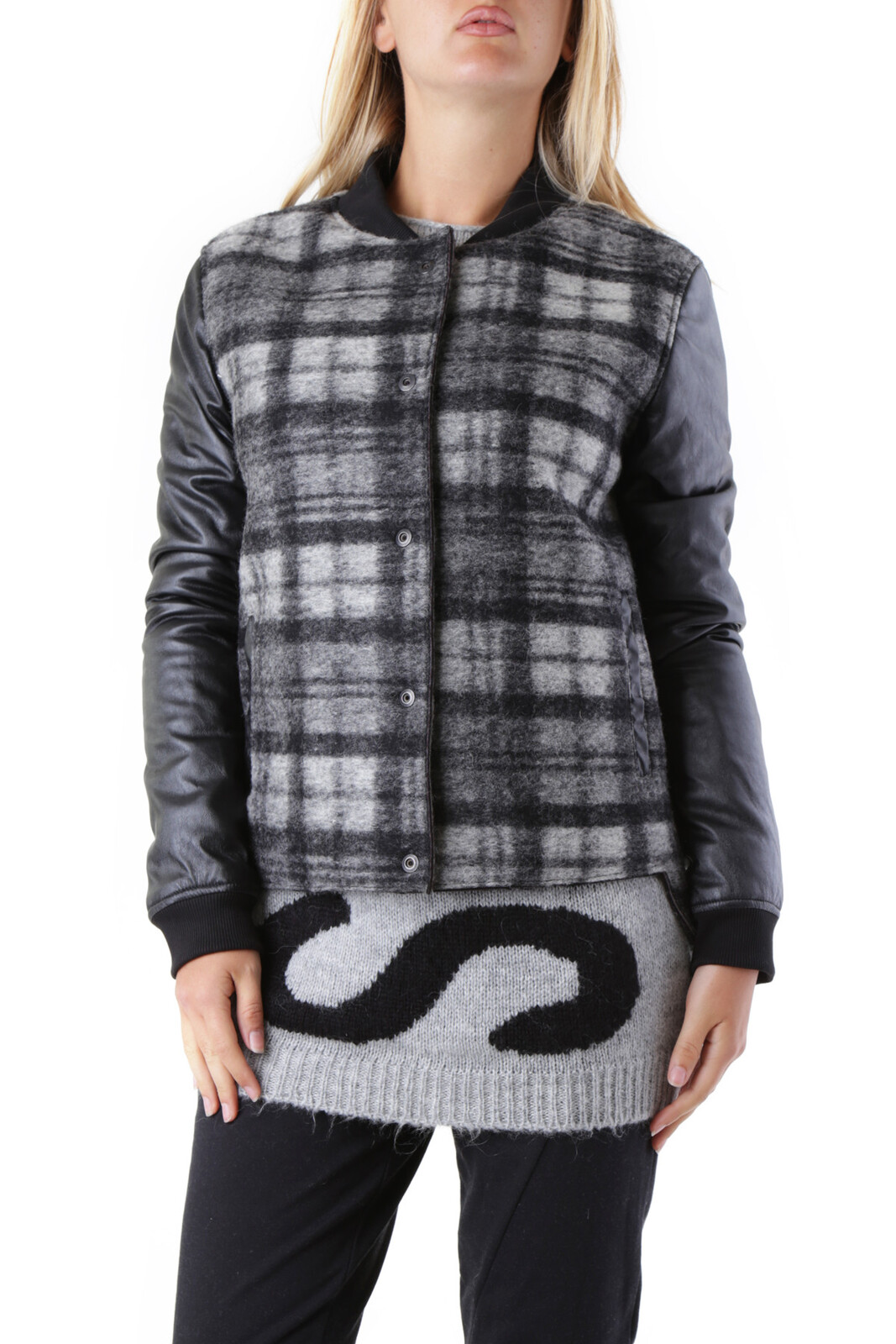 Dámska károvaná bomber bunda