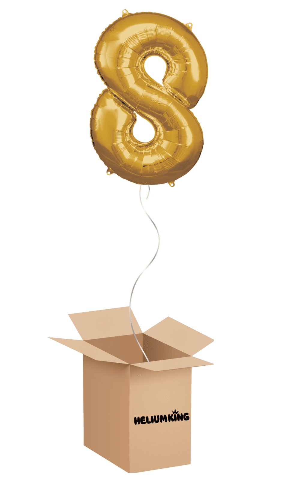 HeliumKing Balónový box - Narodeninové číslo 8 zlatý 86 cm