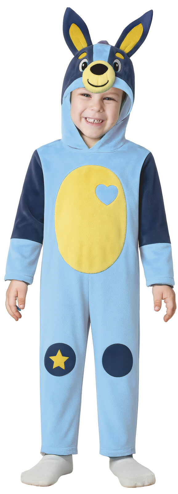 Guirca Detský kostým s kapucňou - Bluey Veľkosť - deti: S: 101-109 cm