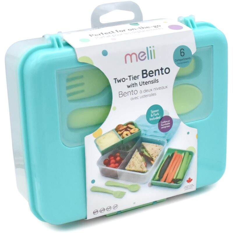 Melii Bento Box desiatový box Blue, Mint, Lime 1446 ml