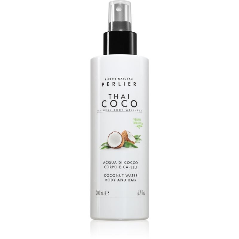 Perlier Thai Coco Coconut Water Body And Hair parfumovaný sprej na telo a vlasy na telo a vlasy vône 200 ml