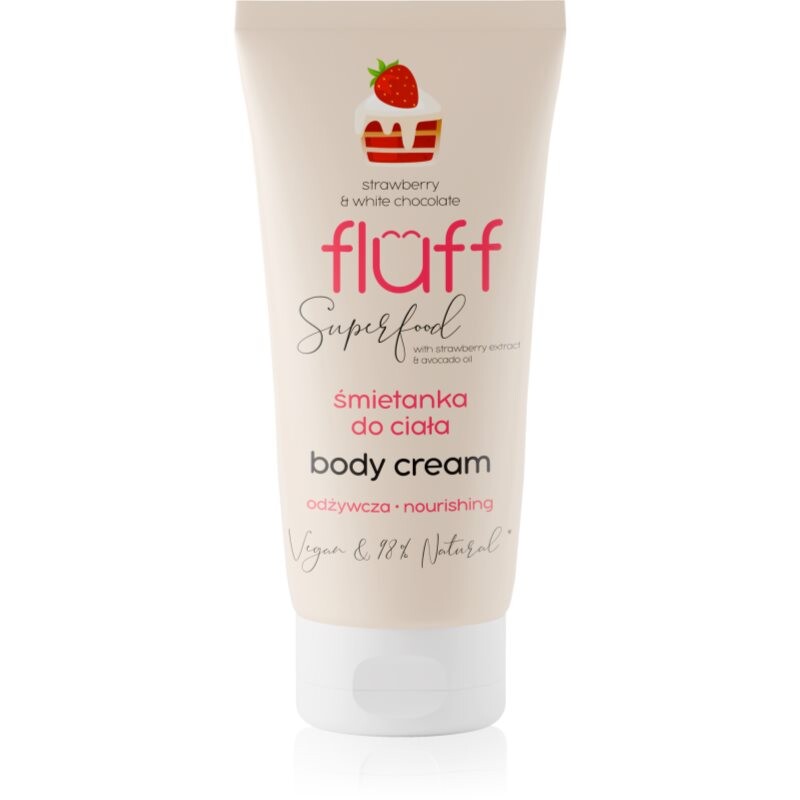 Fluff Superfood strawberry and White Chocolate telový krém 150 ml