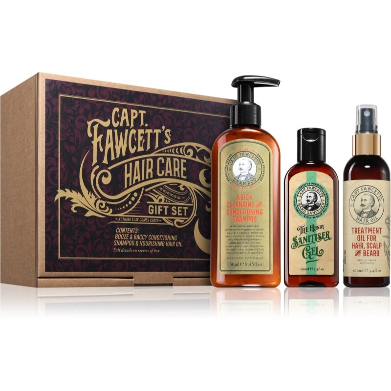 Captain Fawcett Booze & Baccy Shampoo & Hair Oil Gift Set darčeková sada pre mužov