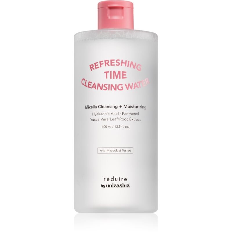 Unleashia Reduire Refreshing Time Cleansing Water upokojujúca čiastiaca voda s kyselinou hyalurónovou 400 ml