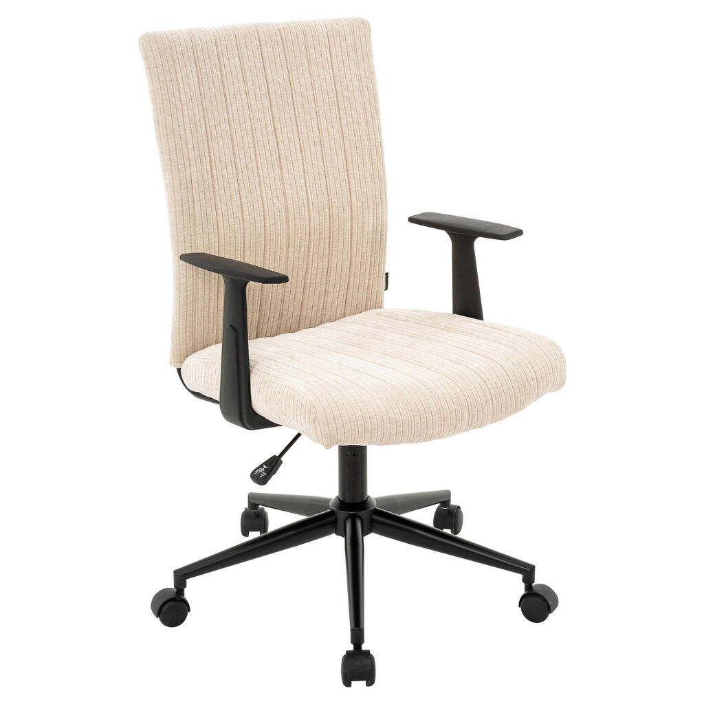 Carryhome OTOČNÁ STOLIČKA, kord, krémová, čierna