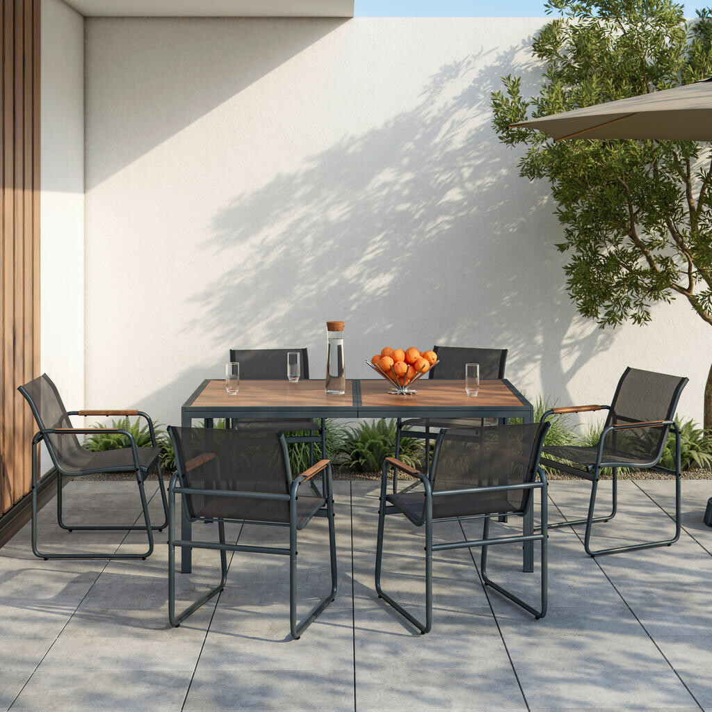 Ambia Garden SÚPRAVA ZÁHRADNÉHO NÁBYTKU 7-dielne, kov, plast, textil