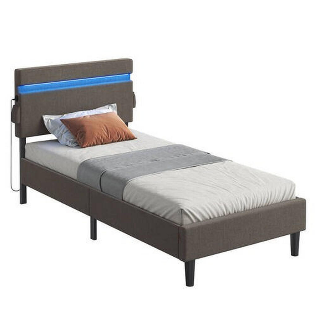 Boxxx ČALÚNENÁ POSTEĽ, 90/200 cm tmavosivá