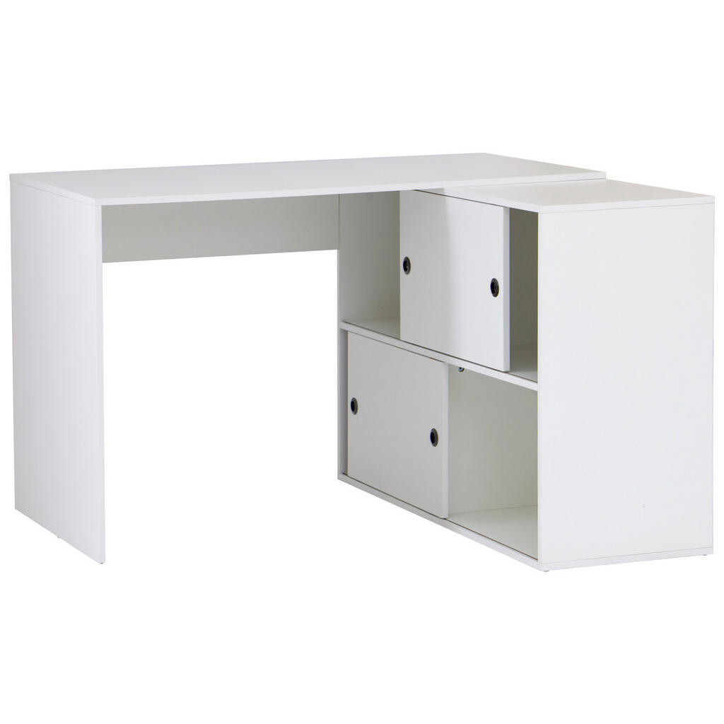 MID.YOU ROHOVÝ PÍSACÍ STÔL, biela, 120/78/107 cm