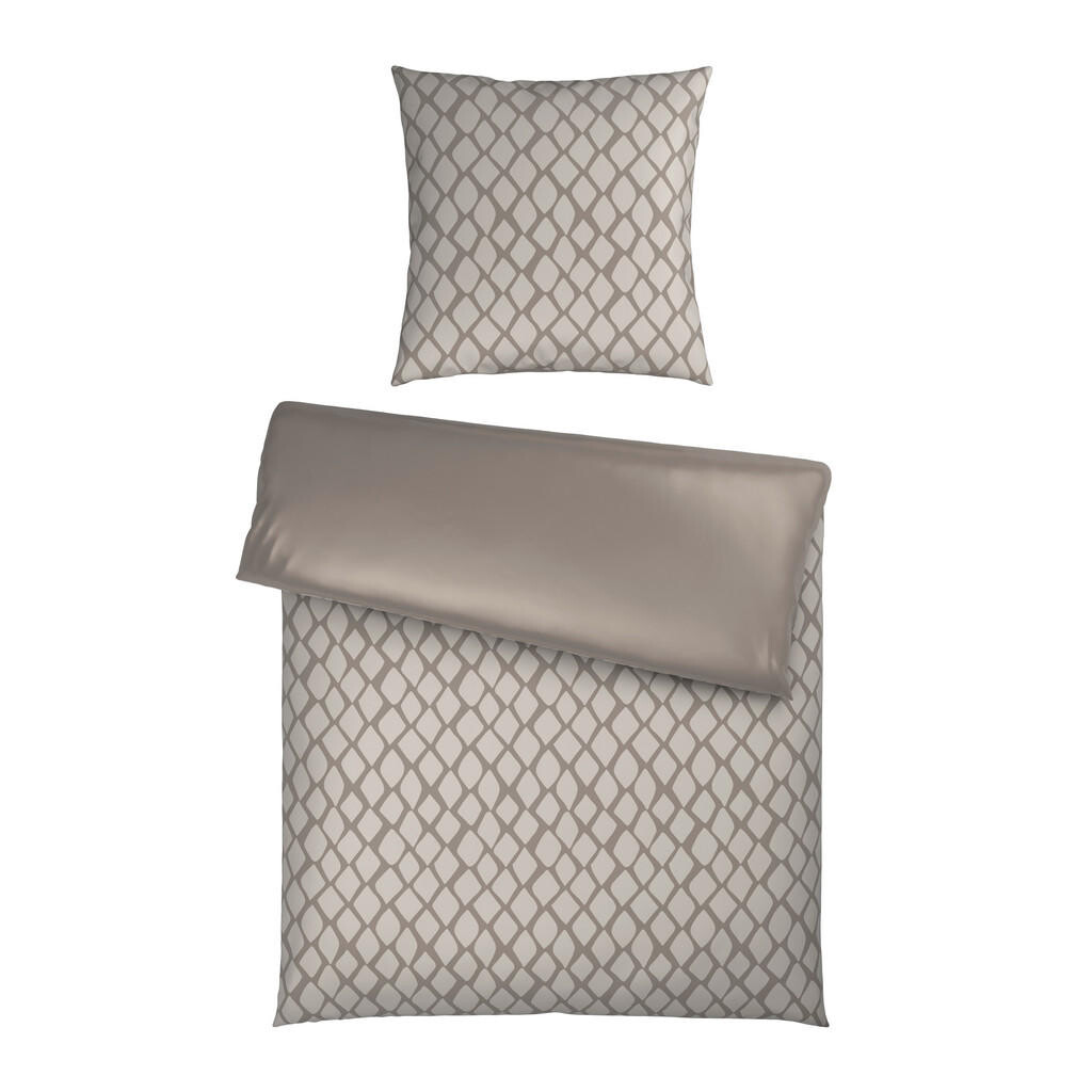 Dieter Knoll OBOJSTRANNÁ POSTEĽNÁ BIELIZEŇ, satén, strieborná, biela, 135/200 cm