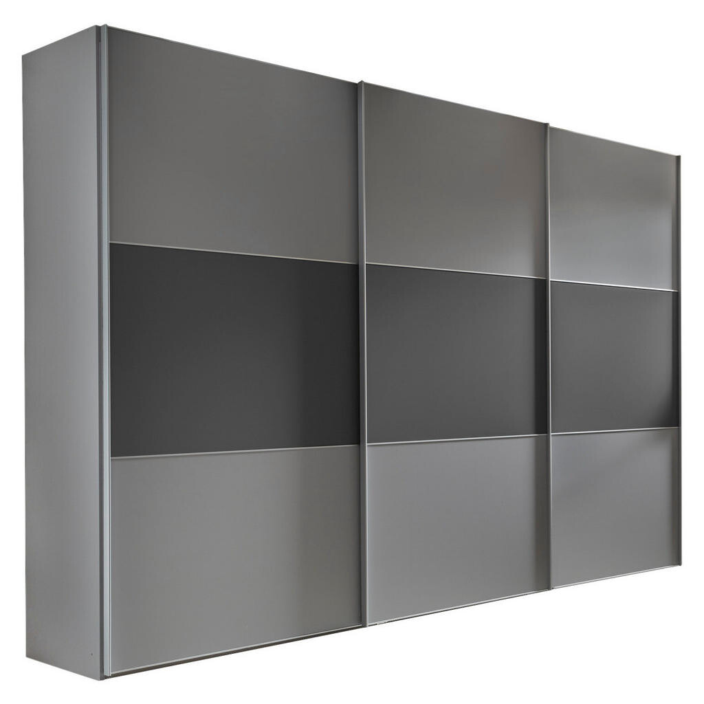 Moderano ŠAT. SKRIŇA S POSUV. DVERAMI, antracitová, svetlosivá, 280/222/68 cm