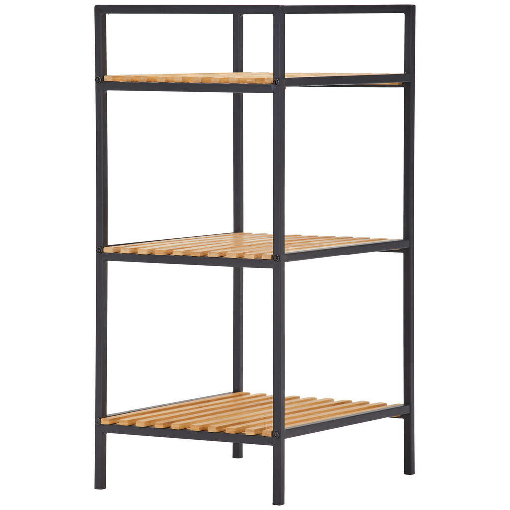 Xora REGÁL, hnedá, prírodná farba, čierna, železo, 39/70/32,5 cm