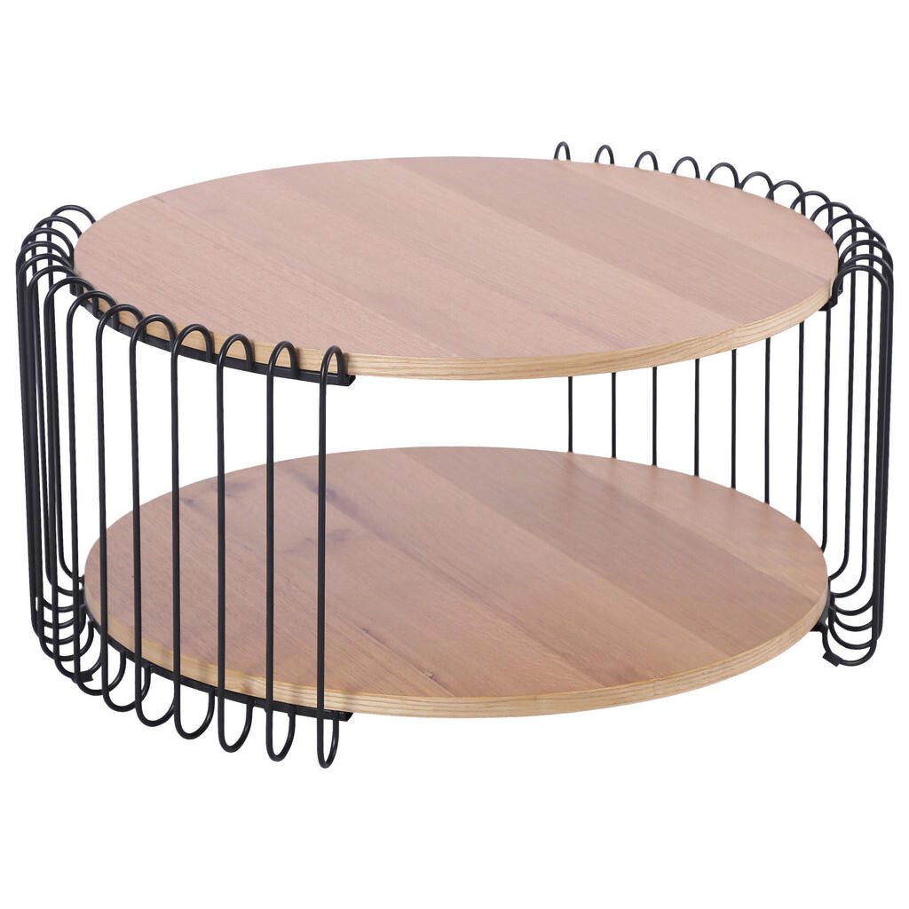 Stylife KONFERENČNÝ STOLÍK, čierna, farba duba, drevo, kov, kompozitné drevo, 80/80/38 cm