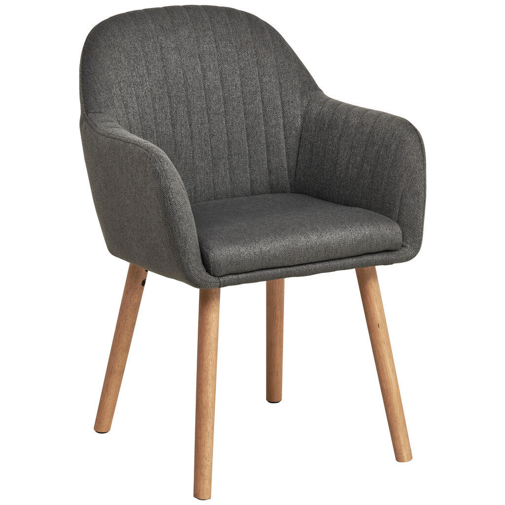 MID.YOU STOLIČKA S PODRÚČKAMI, vzhľad ľanu, prírodná farba, tmavosivá