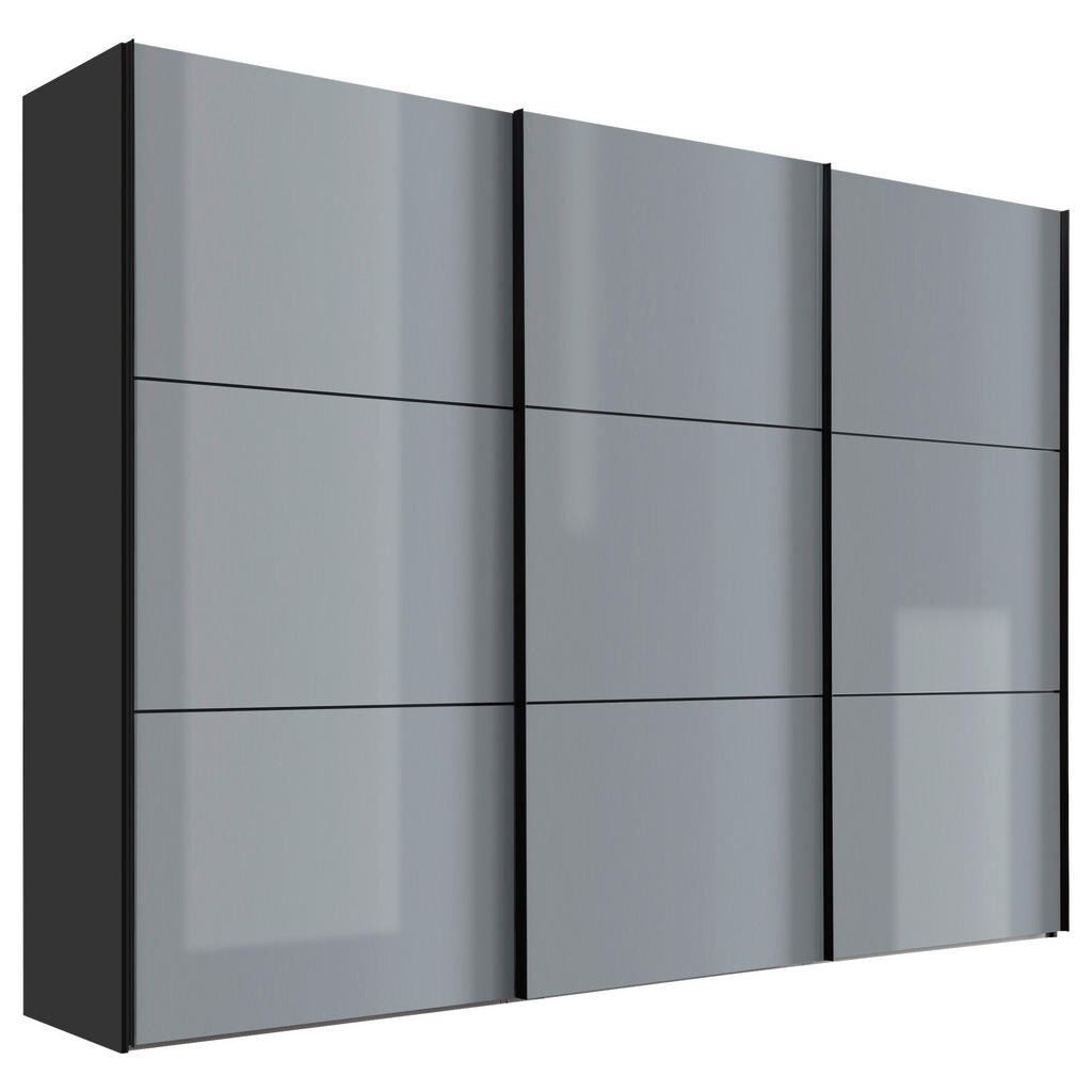 Moderano ŠAT. SKRIŇA S POSUV. DVERAMI, svetlosivá, tmavosivá, 249/222/68 cm