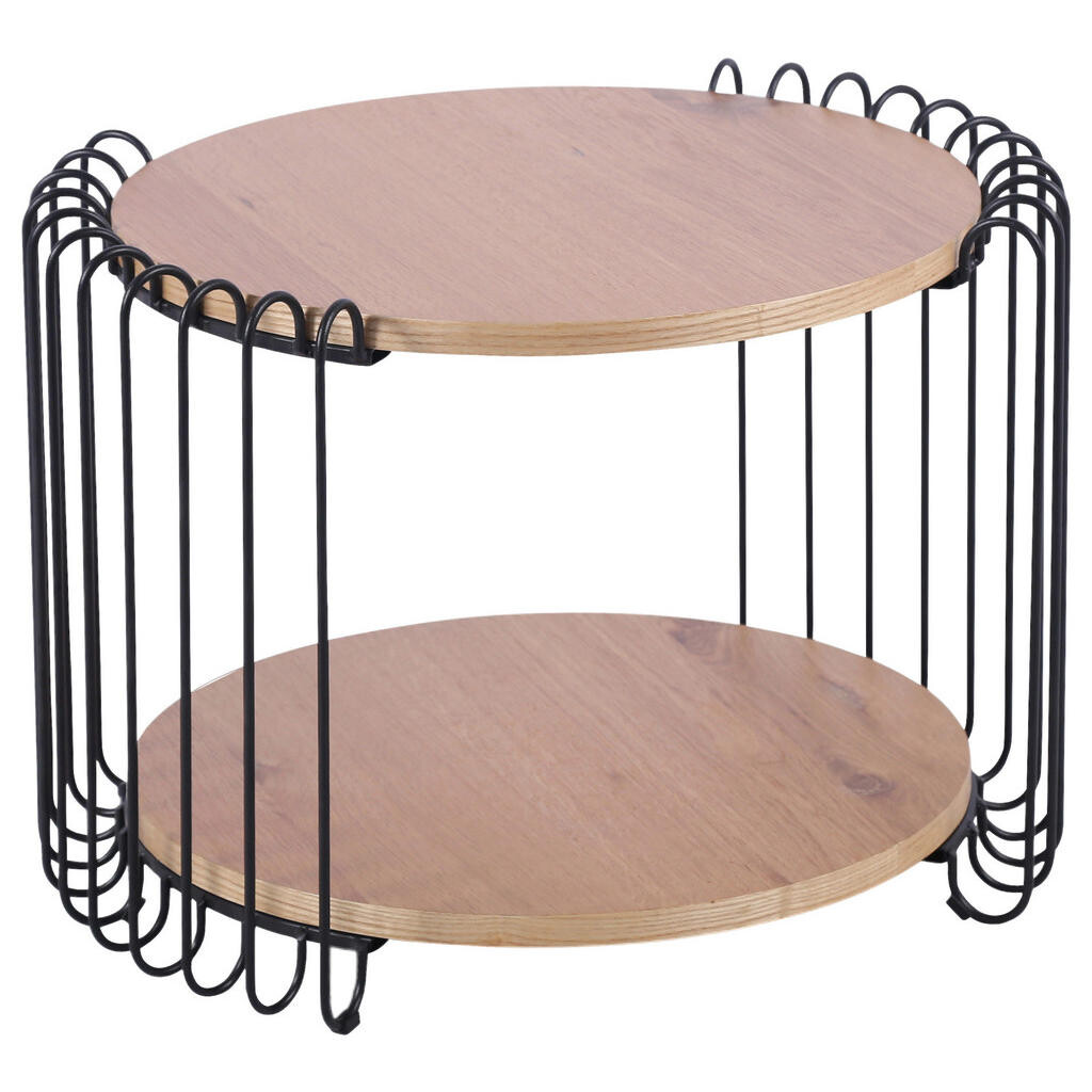 Stylife KONFERENČNÝ STOLÍK, čierna, farba duba, drevo, kov, kompozitné drevo, 60/60/48 cm