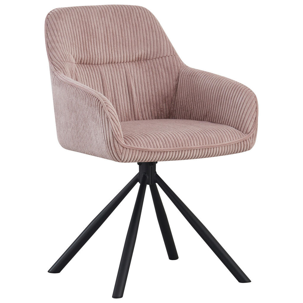 Carryhome STOLIČKA S PODRÚČKAMI, železo, kord, ružová, čierna