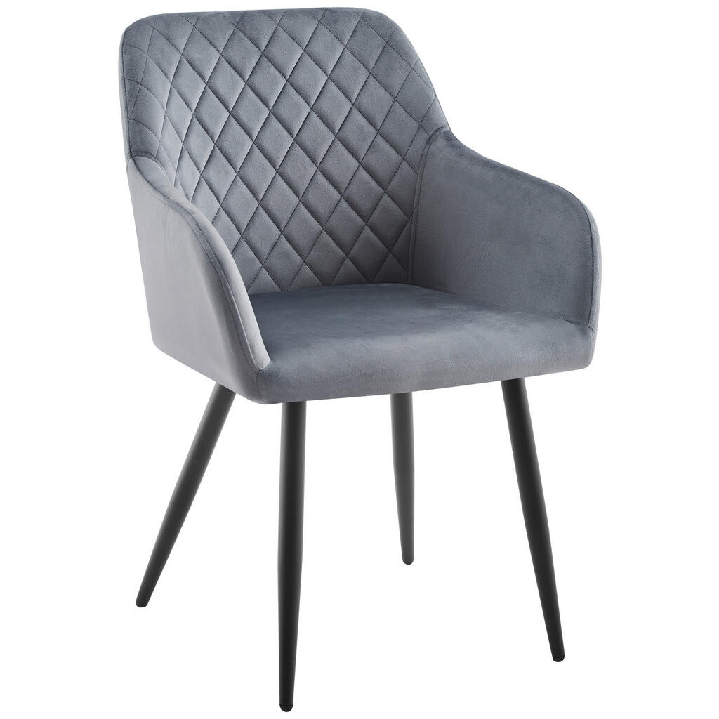 Ti'me STOLIČKA S PODRÚČKAMI, železo, tkaná textília, sivá, čierna