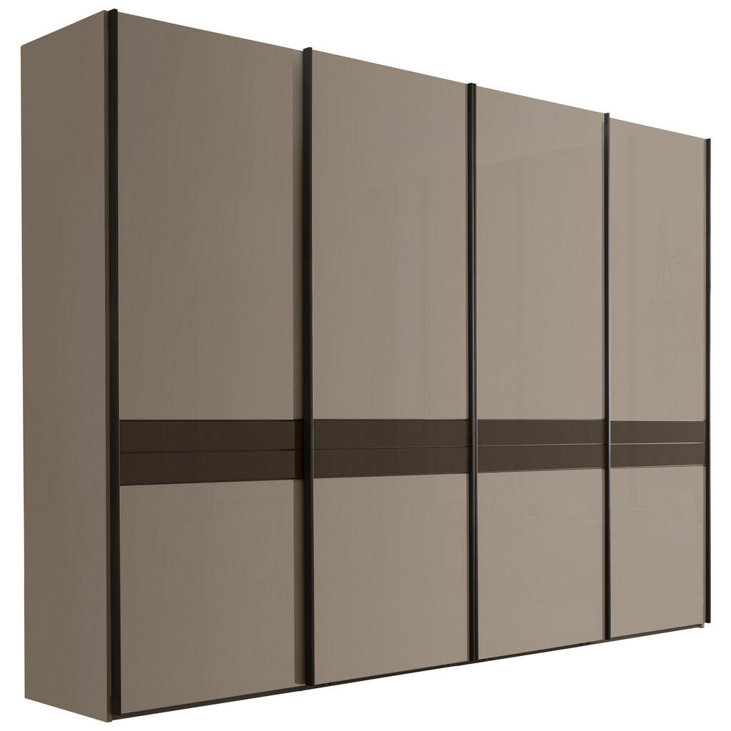 Novel ŠAT. SKRIŇA S POSUV. DVERAMI, bridlicová, sivohnedá, 330/236/67 cm