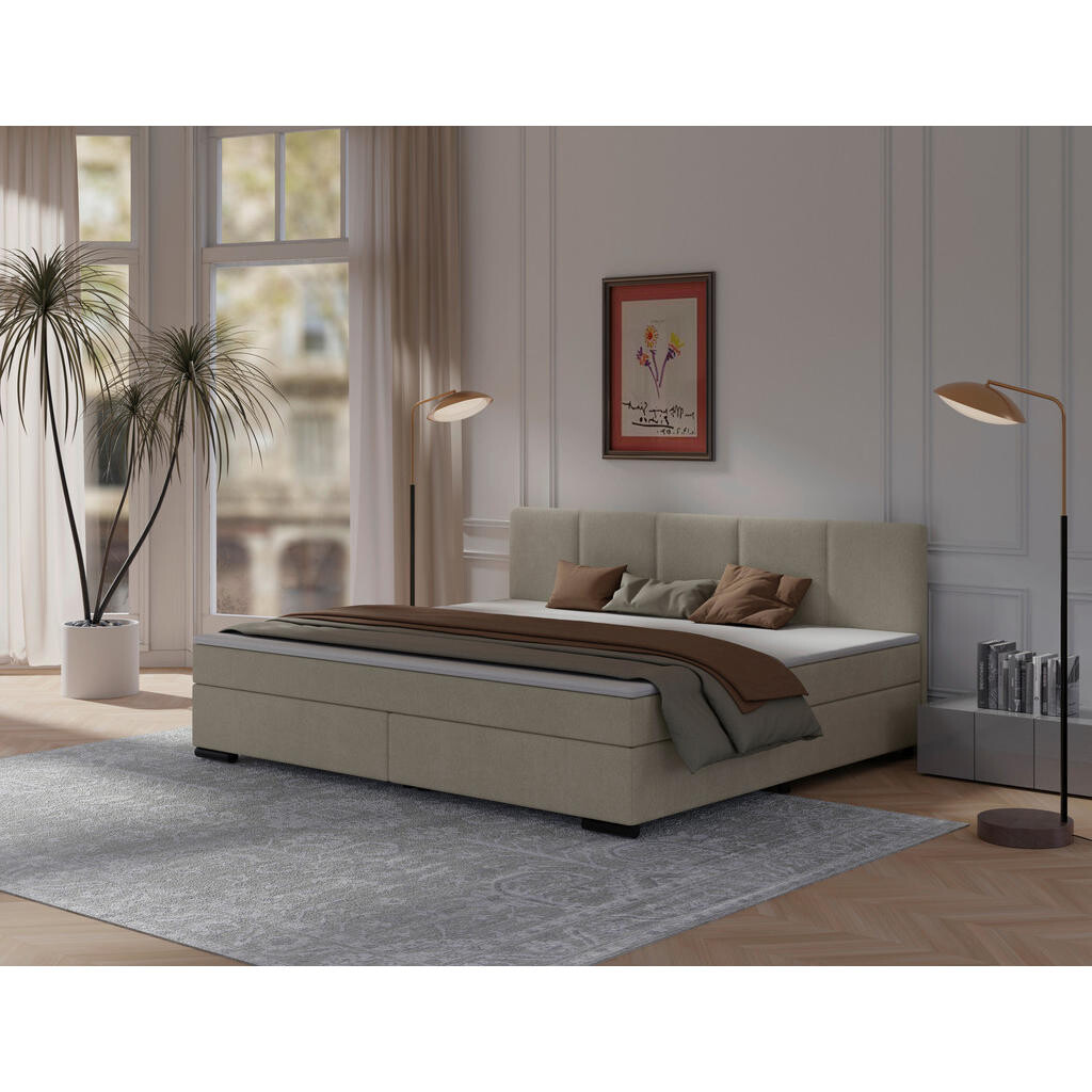 MID.YOU BOXSPRINGOVÁ POSTEĽ, 240/200 cm, béžová