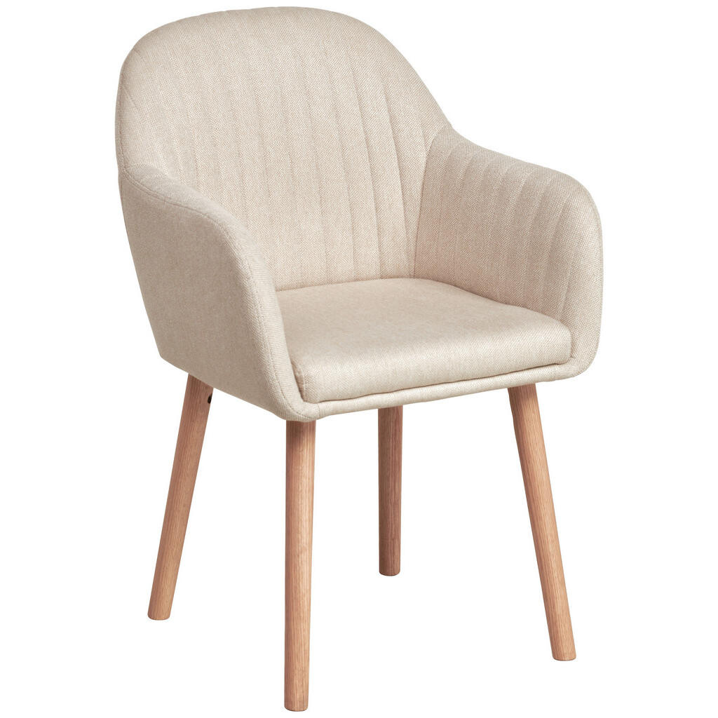 MID.YOU STOLIČKA S PODRÚČKAMI, vzhľad ľanu, prírodná farba, béžová