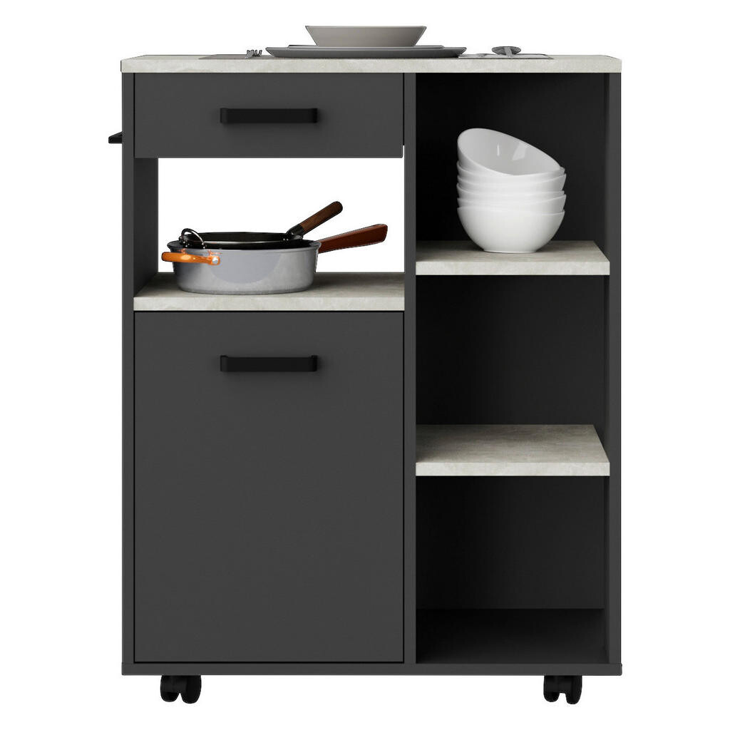 P & B SERVÍROVACÍ VOZÍK, antracitová, svetlosivá, 70,2/92,6/40 cm