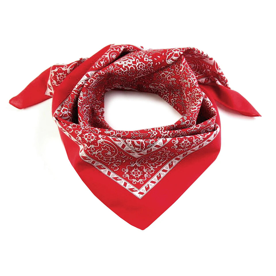 Šatka bavlnená Bandana kašmírový vzor 70x70 cm - červená
