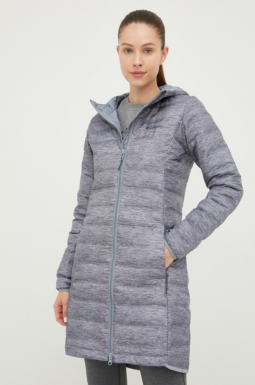 Páperová športová bunda Columbia Lake šedá farba, prechodná