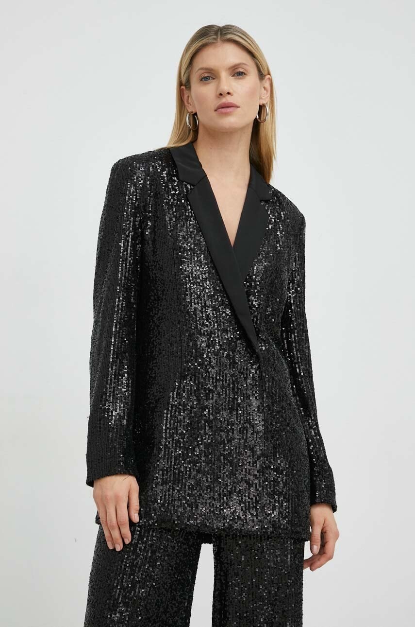 Sako Gestuz čierna farba, jednoradové,