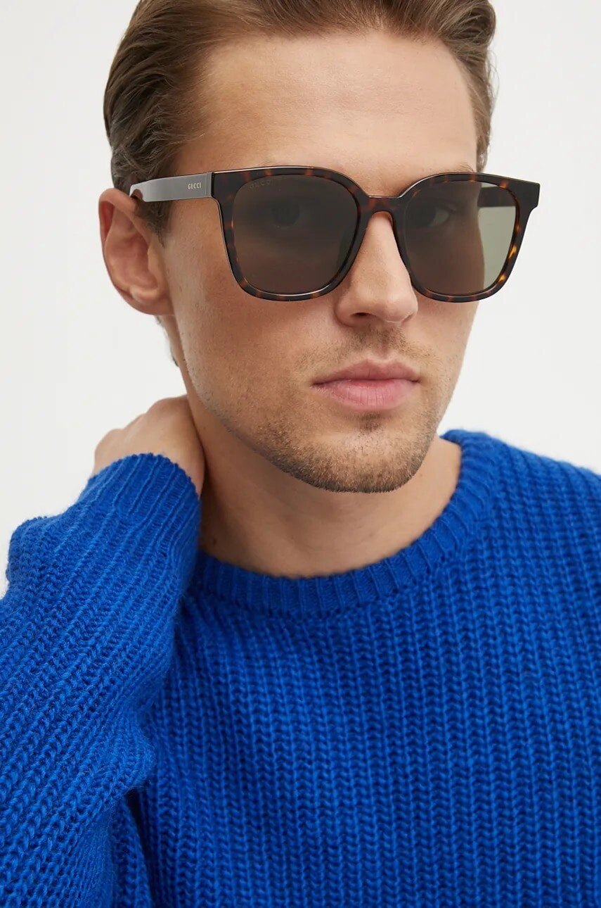 Slnečné okuliare Gucci pánske, hnedá farba, GG1346SK,