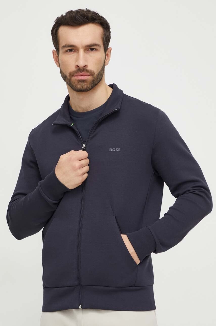 Mikina Boss Green Skaz pánska, tmavomodrá farba, jednofarebná, 50506152