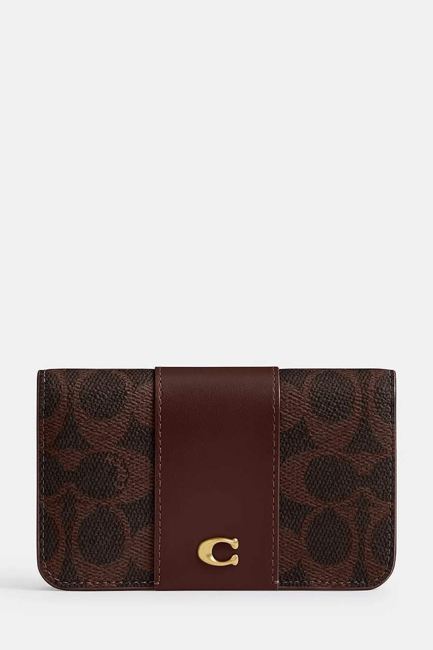 Kožená peňaženka Coach ružová farba, CR542