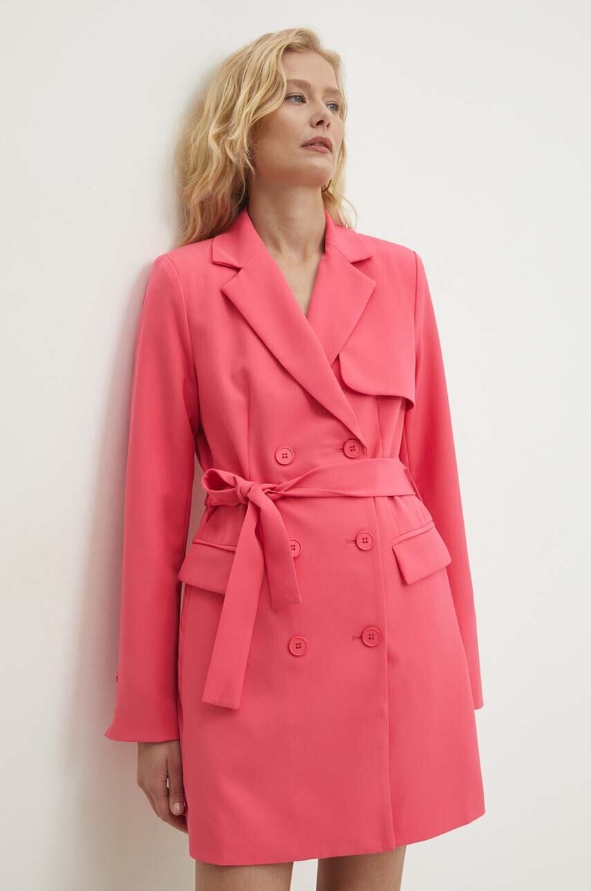 Sako Answear.LAB ružová farba, dvojradové, jednofarebné