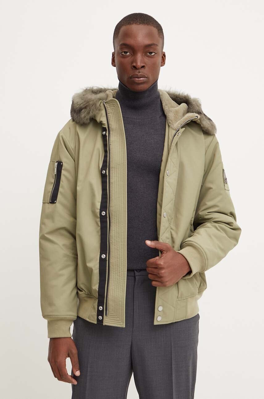 Bunda MOOSE KNUCKLES Denali pánska, zelená farba, zimná, M34MB027S