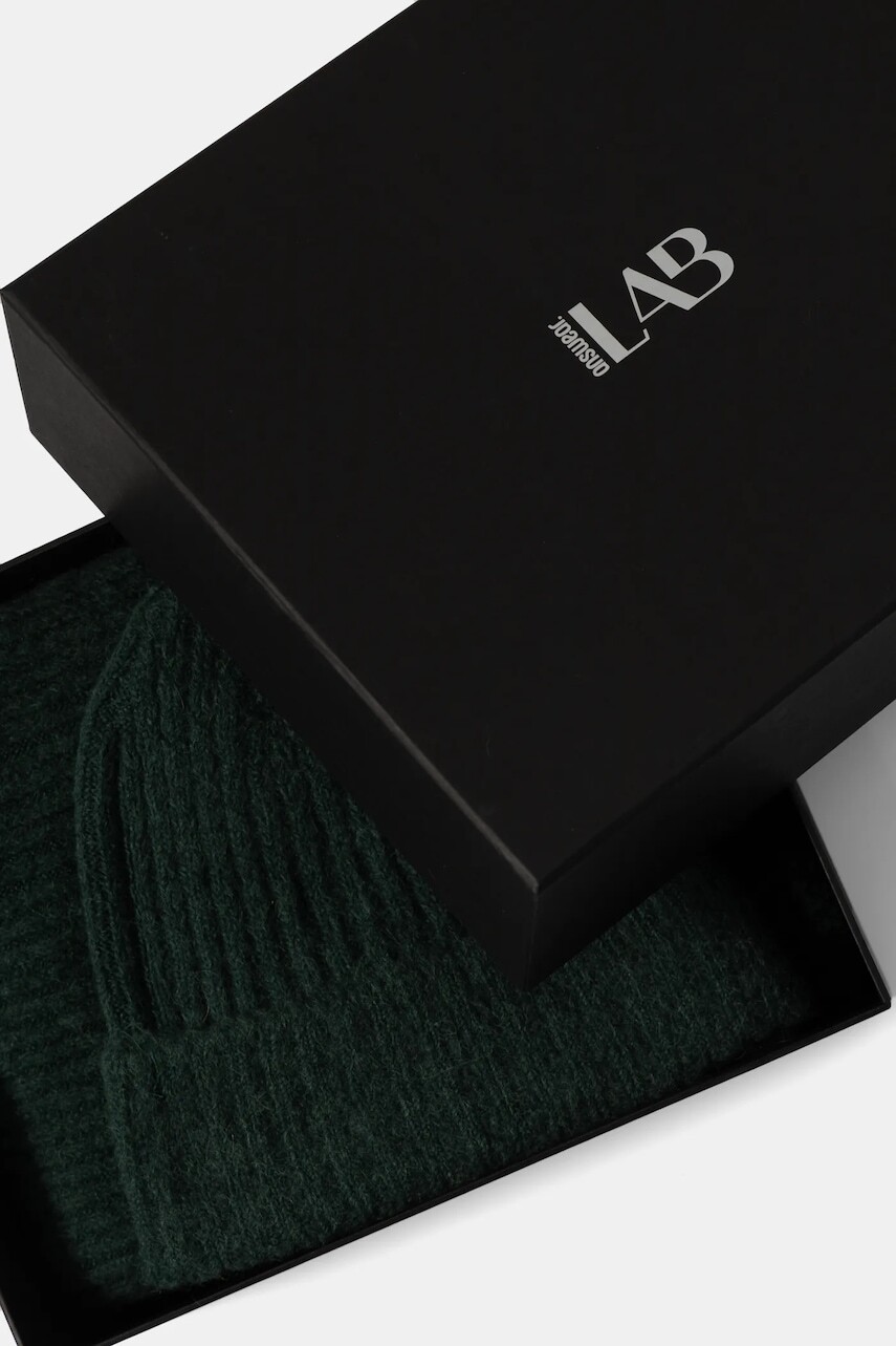 Čiapka a šatka s vlnou Answear.LAB zelená farba