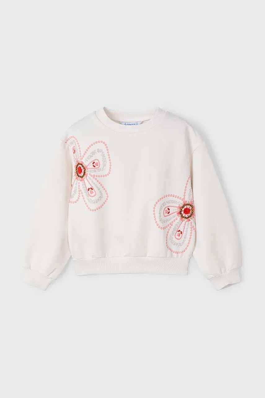 Detská mikina Mayoral béžová farba, s potlačou, 3402