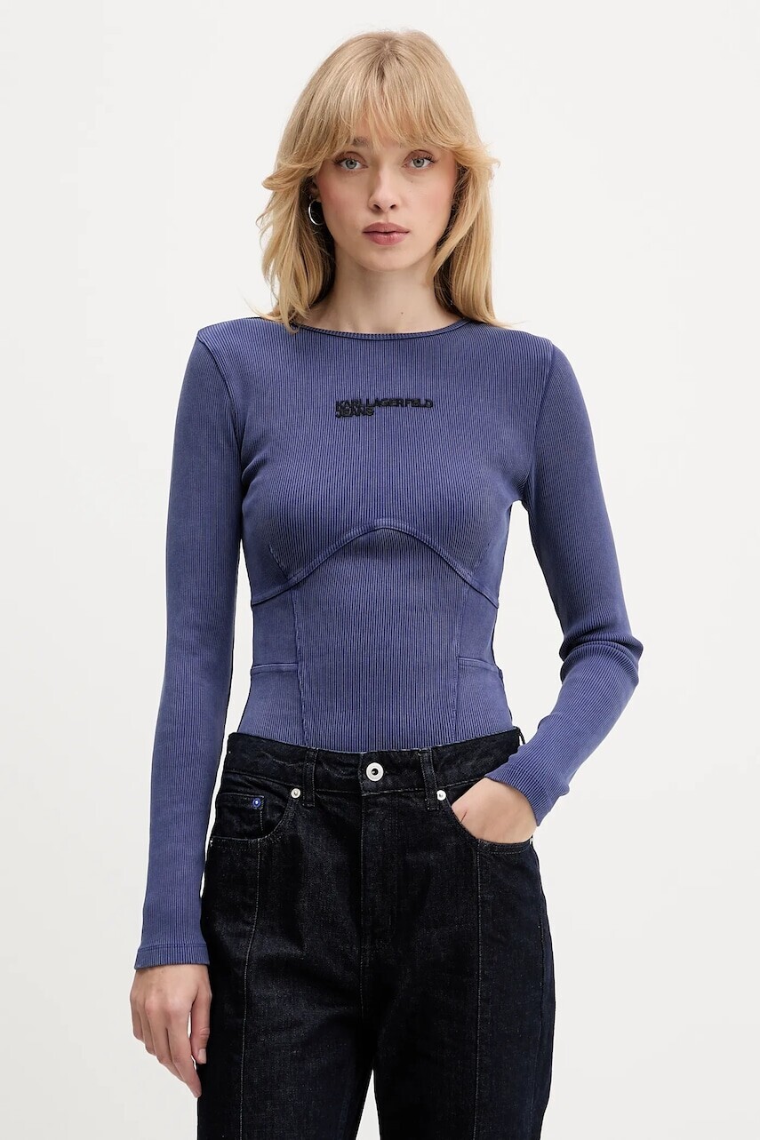 Body Karl Lagerfeld Jeans fialová farba, A4W17013