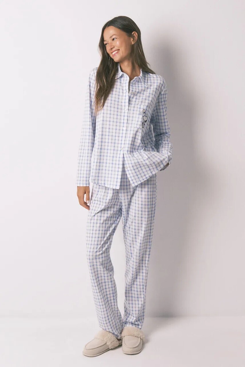 Bavlnené pyžamo women'secret modrá farba, bavlnené, 3132156