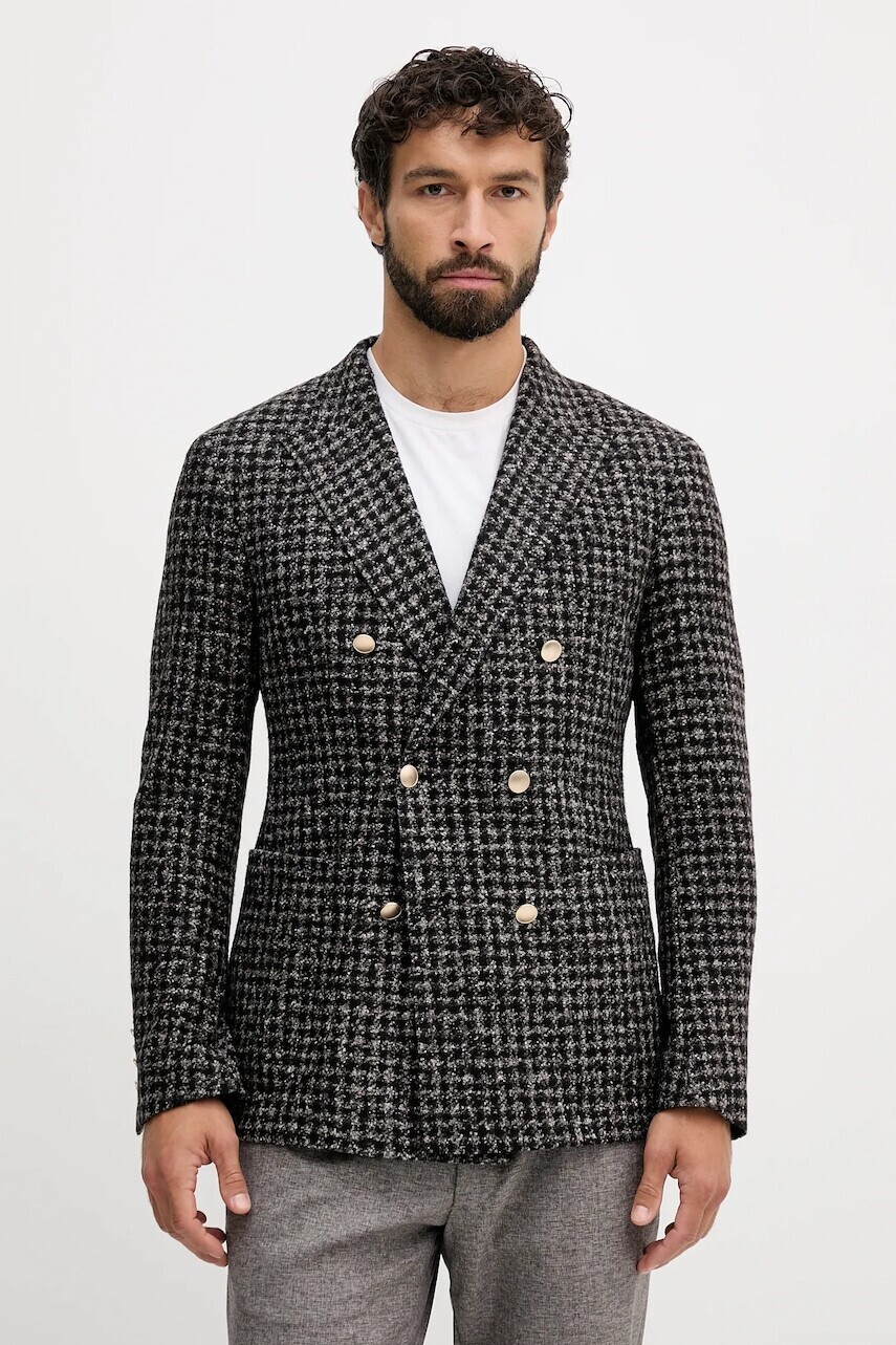 Bunda s prímesou vlny Joop! šedá farba, 30048868