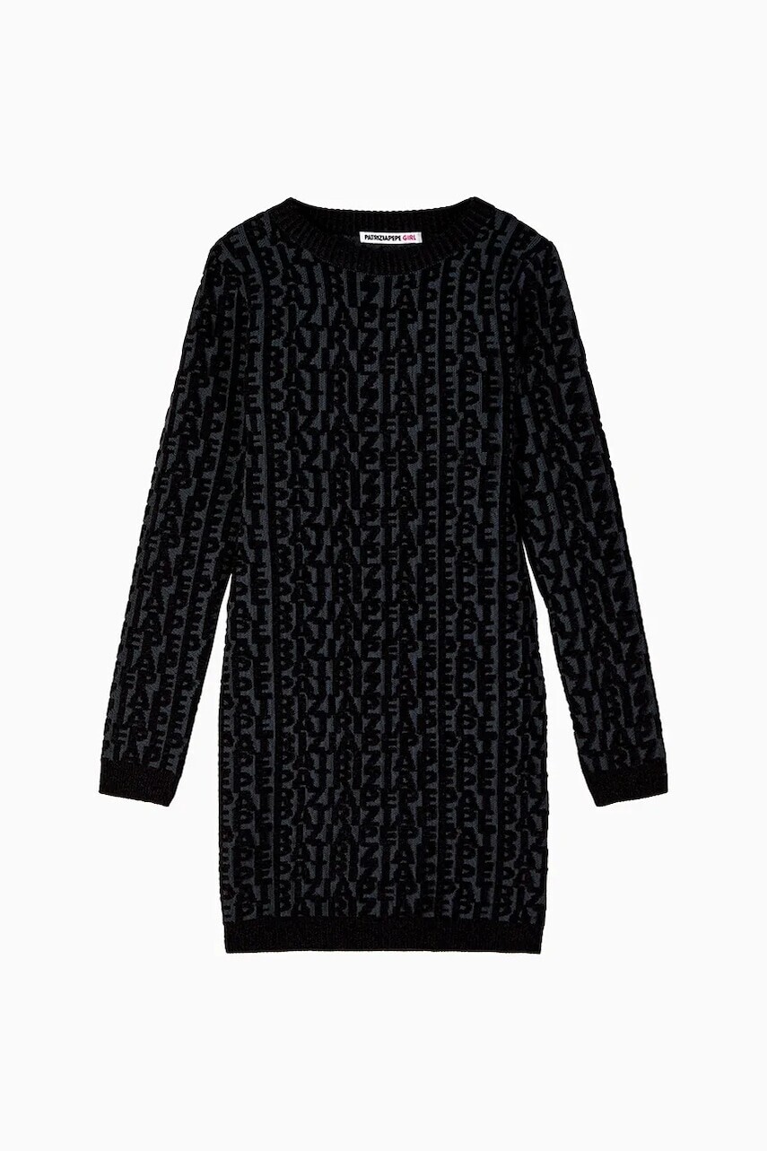 Dievčenské šaty Patrizia Pepe K210 tmavomodrá farba, mini, rovný strih, 7A0603