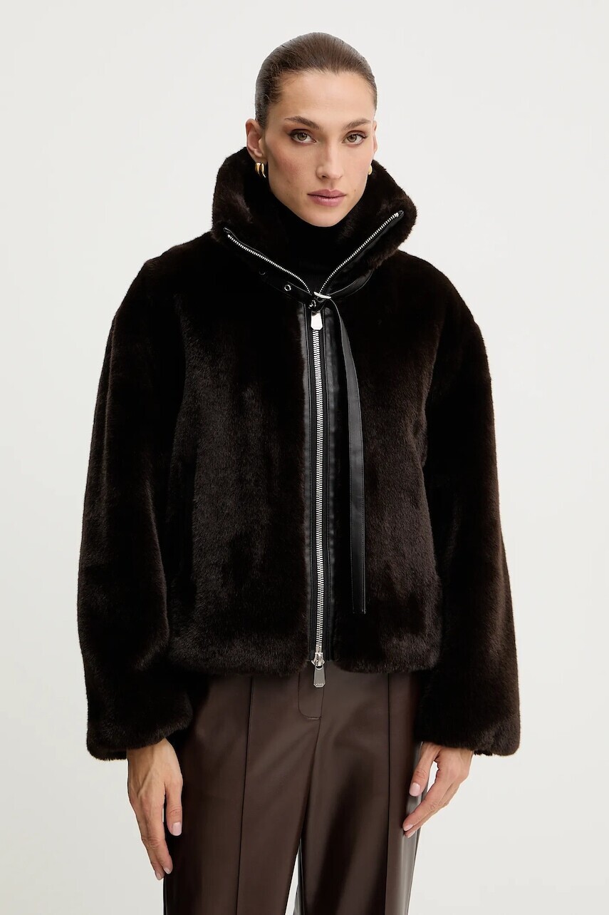 Bunda Pinko hnedá farba, prechodná, 106013 A1ZM