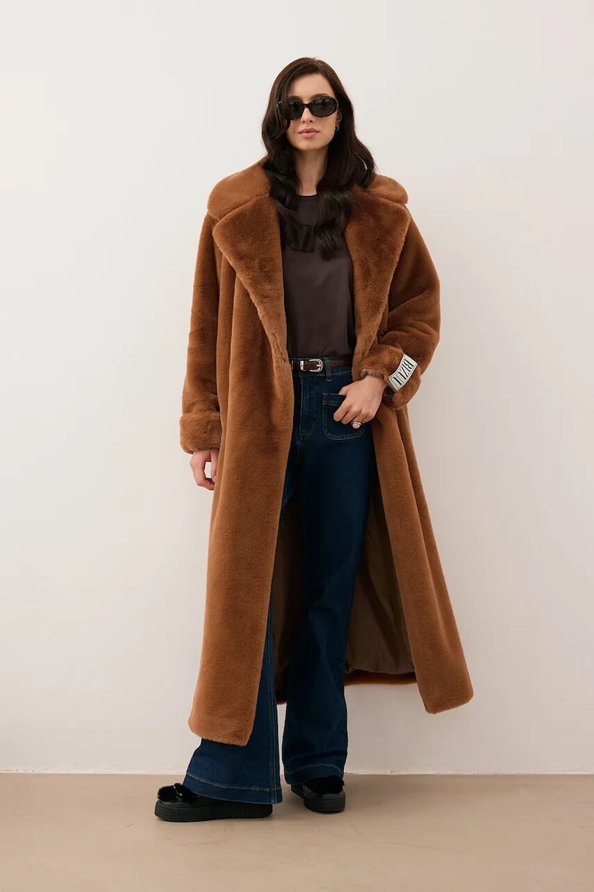 Kabát Bizuu DOLOMITES hnedá farba, DOLOMITES POMARAŃCZOWY