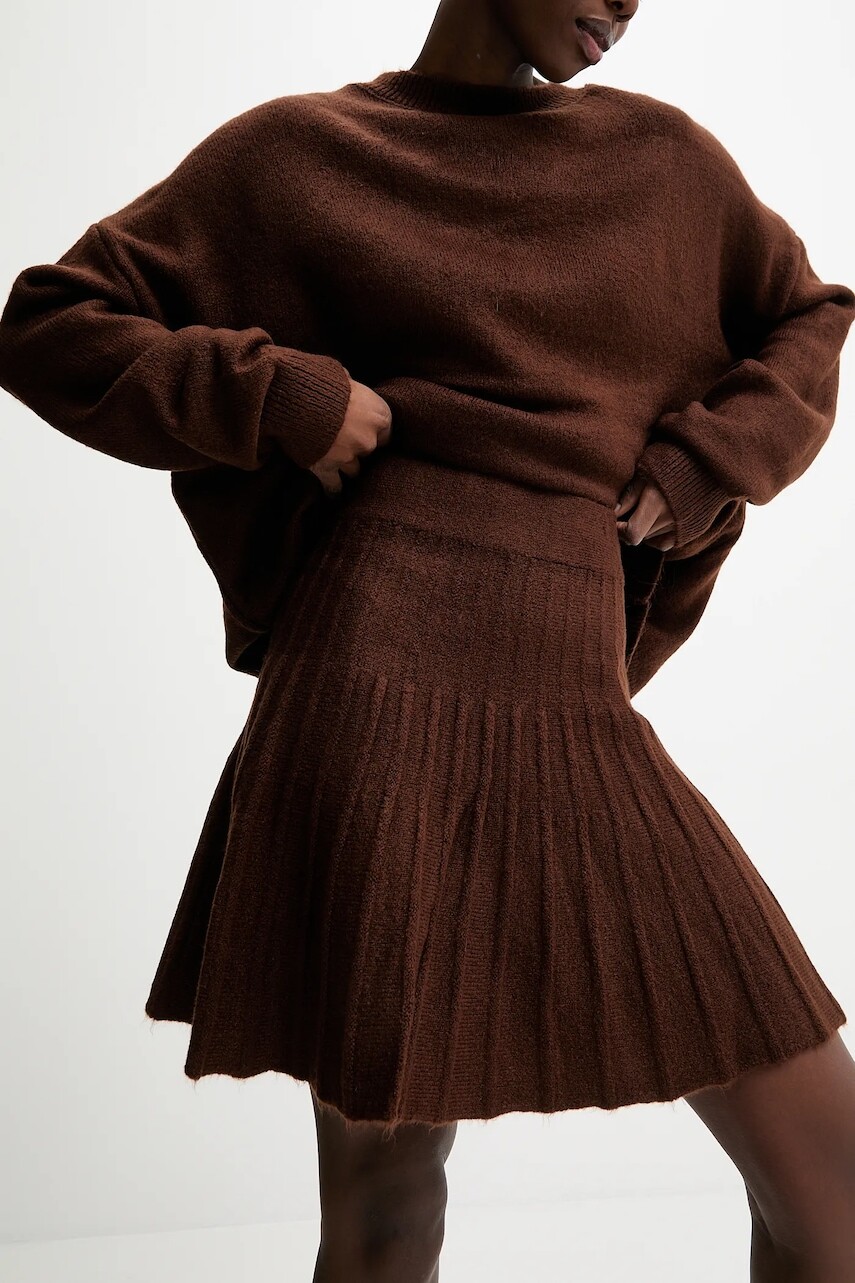 Sveter a sukňa Answear.LAB hnedá farba
