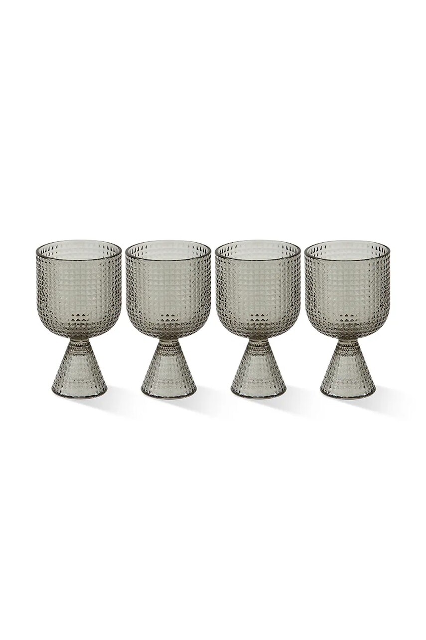 Sada pohárov na víno Pols Potten Rooftop 390 ml 4-pak šedá farba