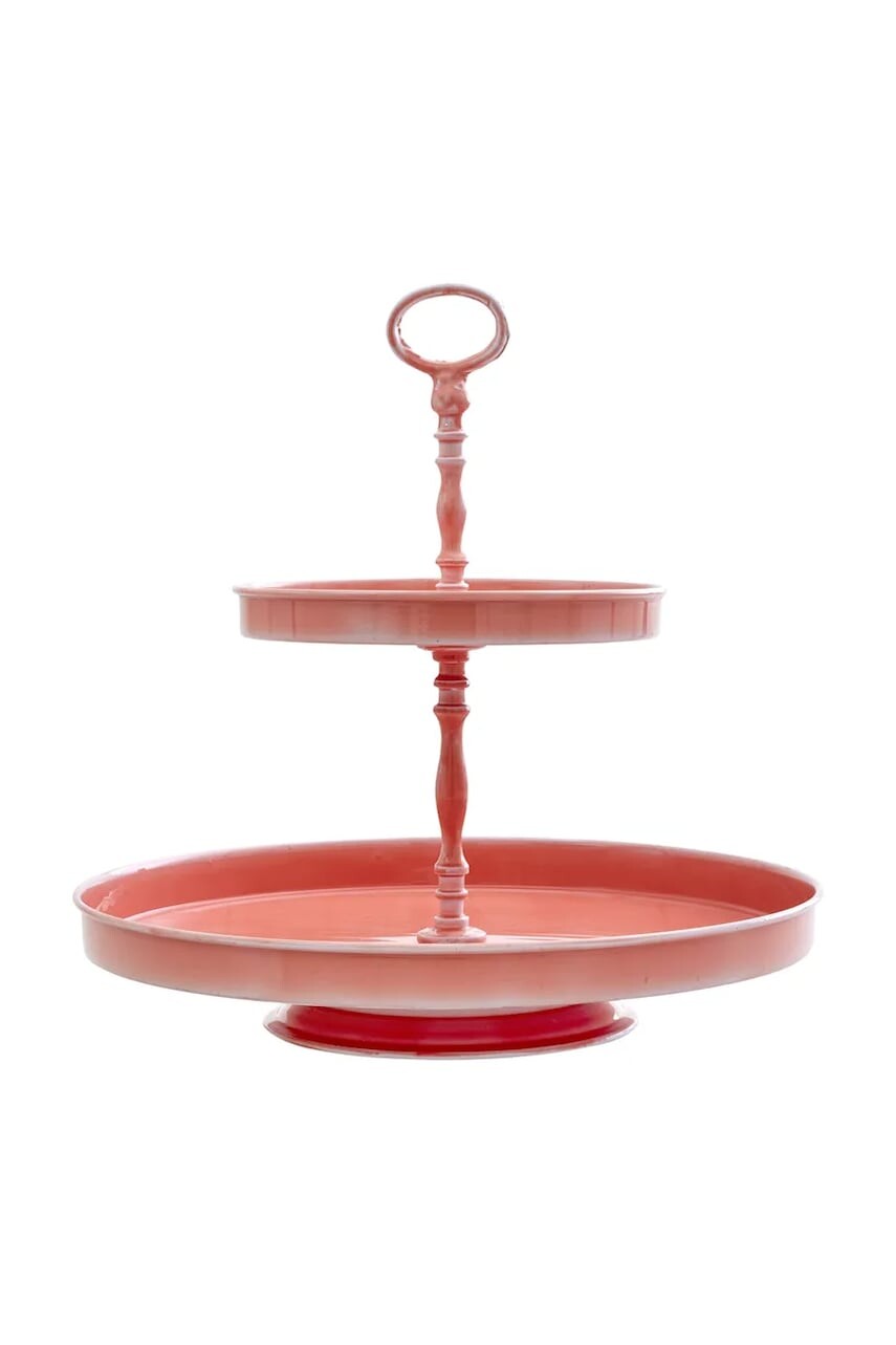 Etažérka Rice Étagere 37 cm ružová farba