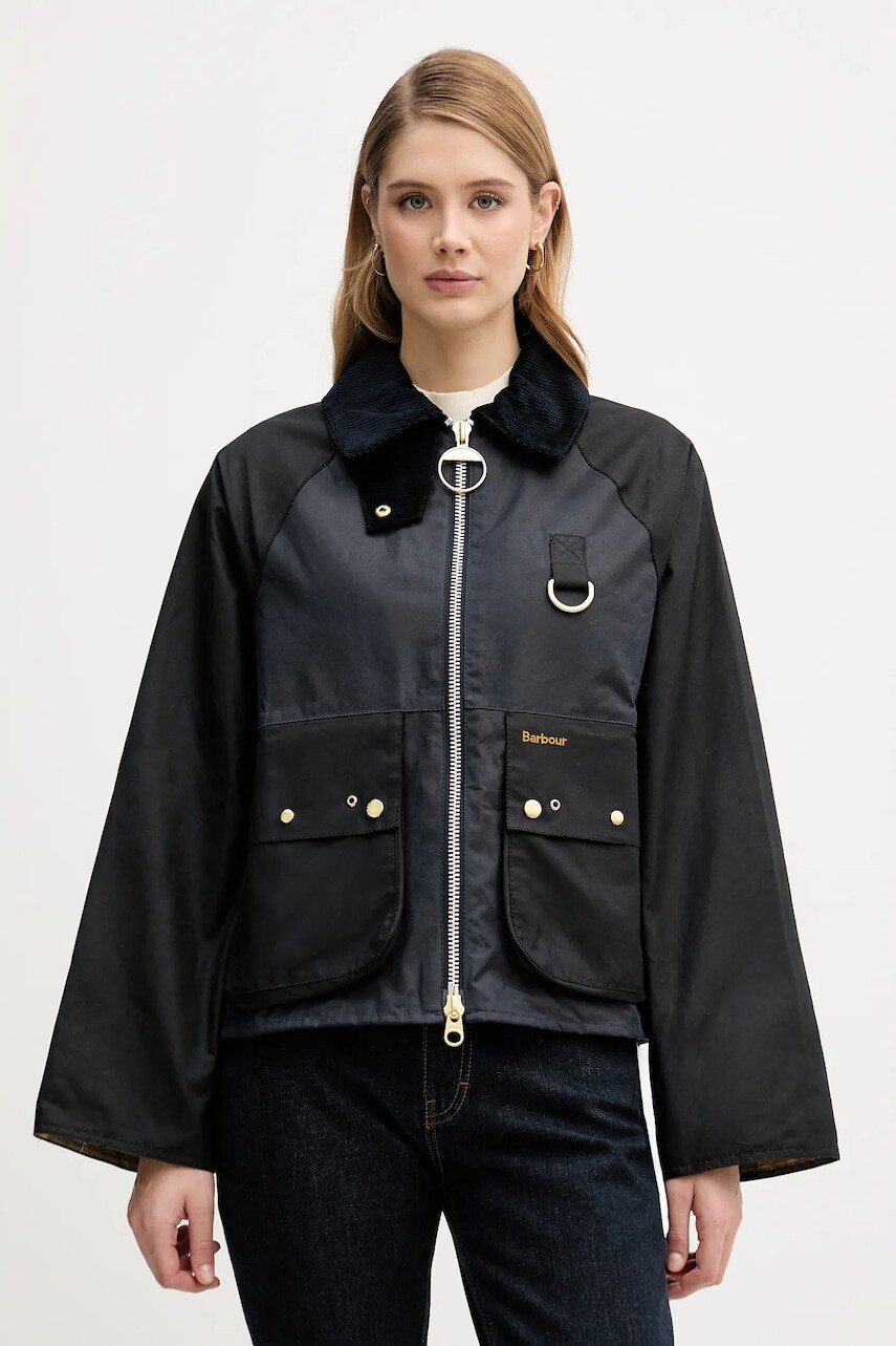 Bavlnená bunda Barbour Kearton tmavomodrá farba, prechodná, LWX1518