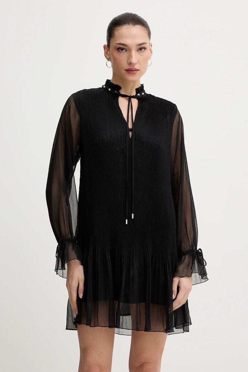 Šaty Liu Jo čierna farba, mini, áčkový strih, WA6263 T6867