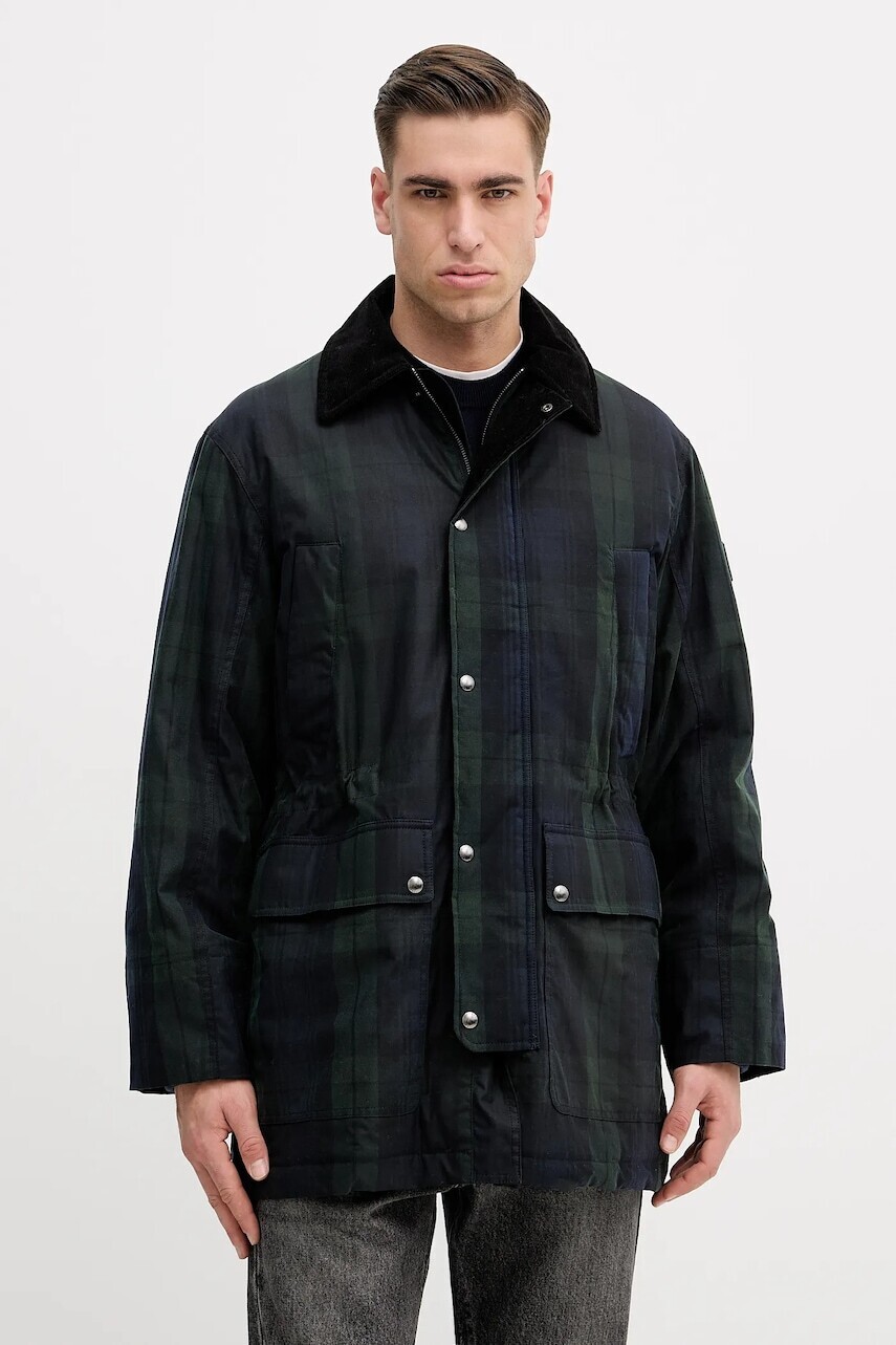 Bavlnená bunda Tommy Hilfiger tmavomodrá farba, prechodná, MW0MW42585